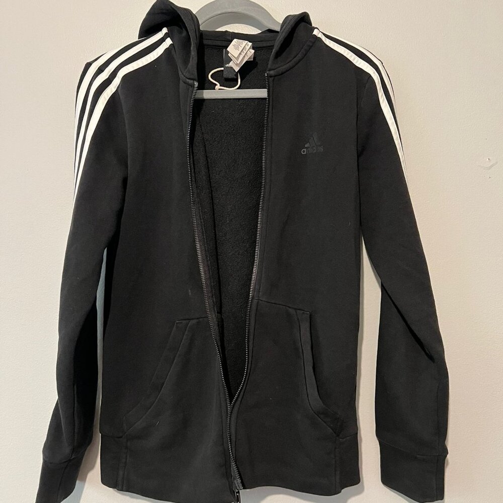 Black Adidas Zip Up Jacket
